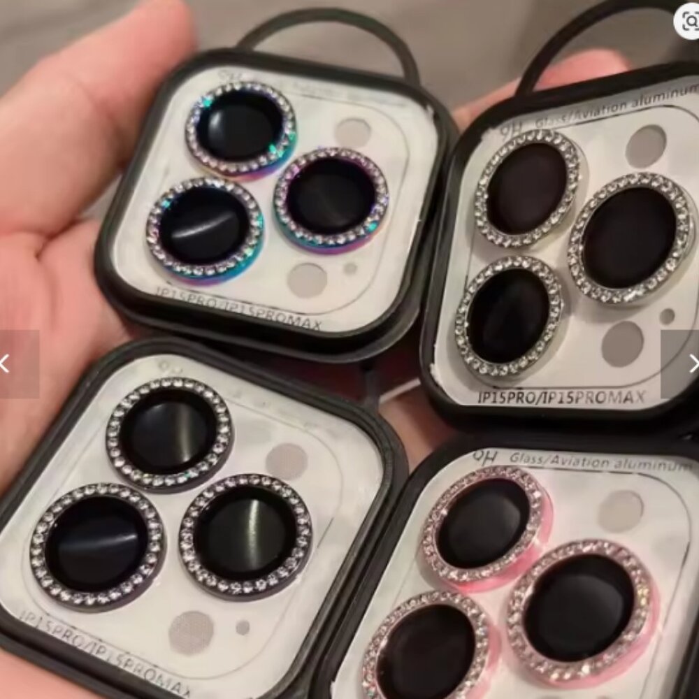 2/3pcs Diamond Camera Lens Protector For iPhone 15 14 Pro Max 12 13 14 15 Plus 1